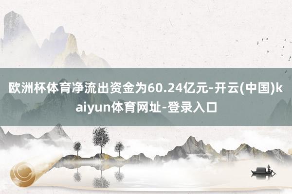 欧洲杯体育净流出资金为60.24亿元-开云(中国)kaiyun体育网址-登录入口