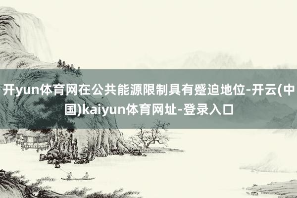 开yun体育网在公共能源限制具有蹙迫地位-开云(中国)kaiyun体育网址-登录入口